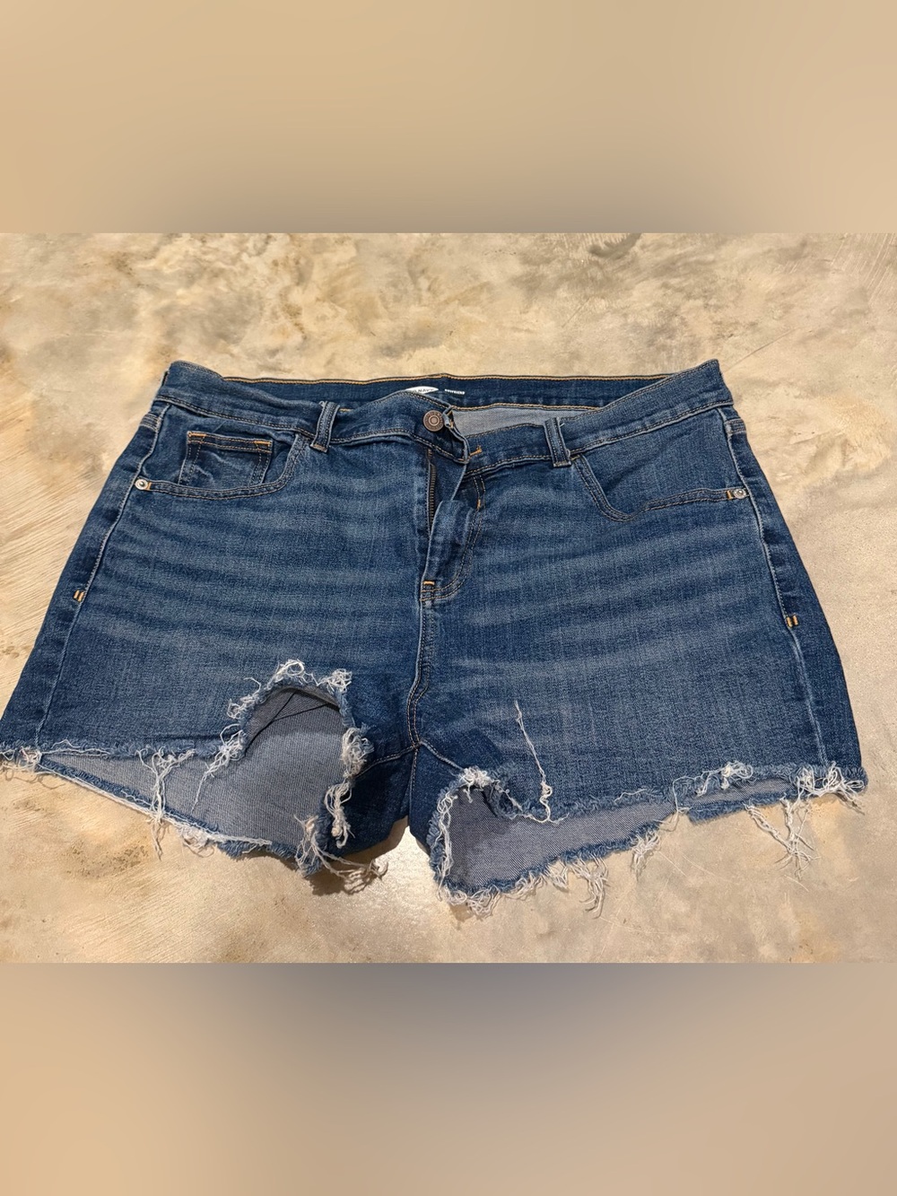 Old Navy Frayed Hem Blue Denim Jean Shorts
